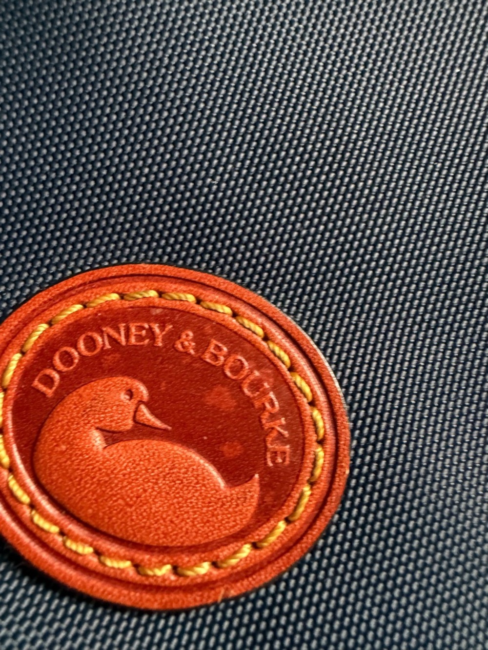 Dooney & Bourke Blue Nylon Crossbody with Brown Leather Trim and Strap - Picture 8 of 10